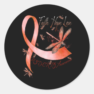 Faith Hope Love Dragonfly Rsd Crps Awareness Classic Round Sticker