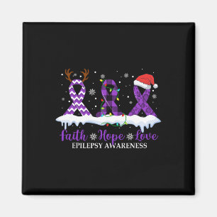 Faith Hope Love Epilepsy Awareness Christmas Ribbo Magnet