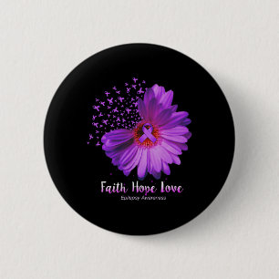 Faith Hope Love Epilepsy Awareness Sunflower 6 Cm Round Badge
