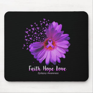 Faith Hope Love Epilepsy Awareness Sunflower  Mouse Pad