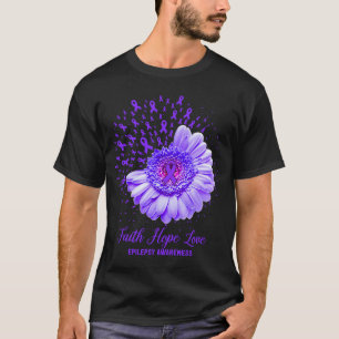 Faith Hope Love Epilepsy Awareness Survivor Fighte T-Shirt