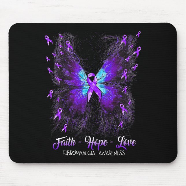 Faith Hope Love Fibromyalgia Awareness 2  Mouse Pad (Front)