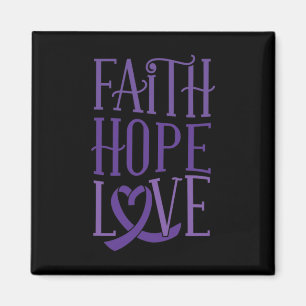 Faith Hope Love - Fibromyalgia Awareness Support P Magnet