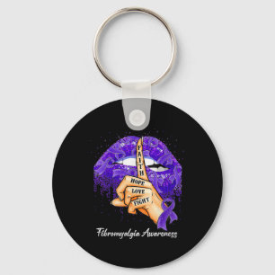 Faith Hope Love Fight Purple Ribbon Fibromyalgia A Key Ring