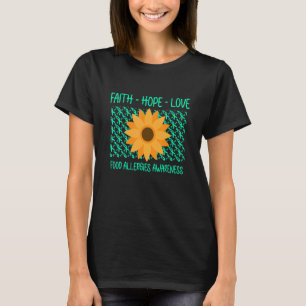 Faith Hope Love Food Allergies Awareness Month Tea T-Shirt