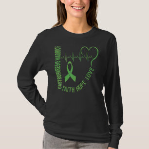 Faith Hope Love Gastroparesis Warrior Green Heart T-Shirt