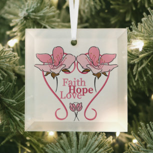 FaItH, HoPe & LoVe Glass Tree Decoration