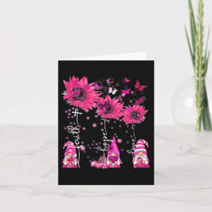 Faith Hope Love Gnome Ribbon Breast Cancer Awarene Card