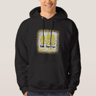 Faith Hope Love Gnomes Sarcoma Awareness Leopard Hoodie