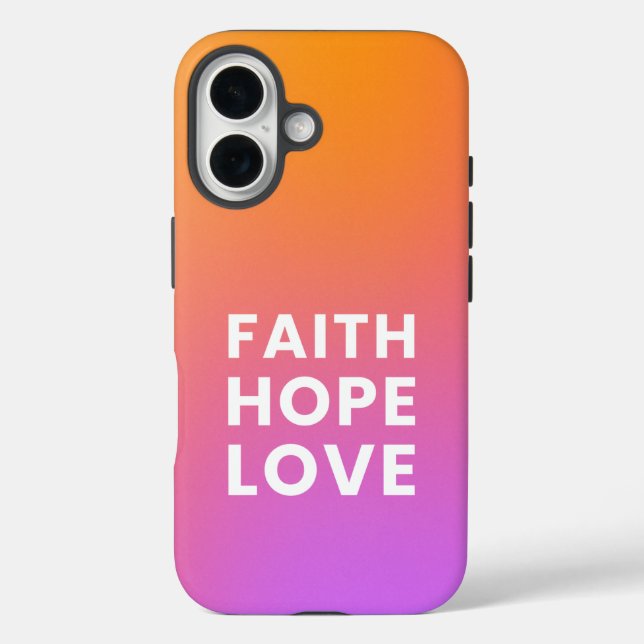 Faith Hope Love Gradient Colour Orange Purple Case-Mate iPhone Case (Back)