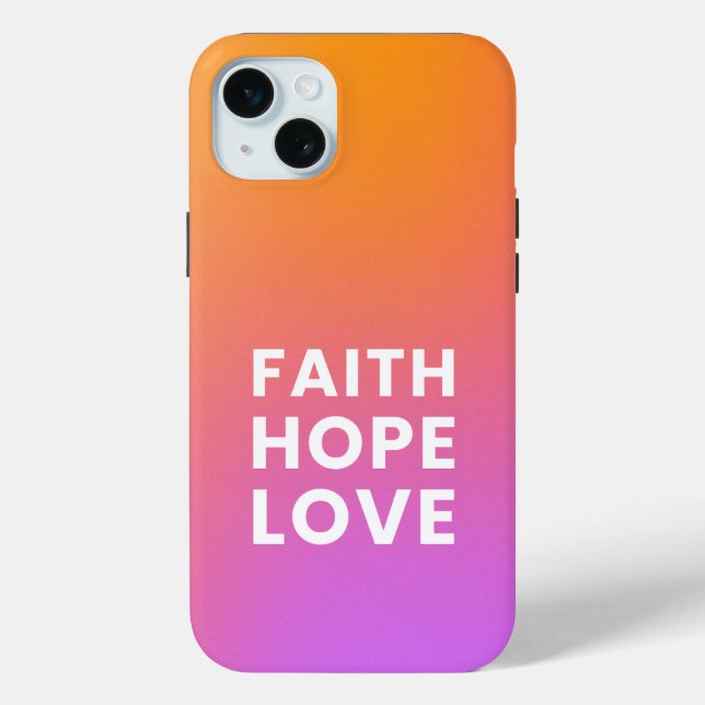 Faith Hope Love Gradient Colour Orange Purple Case-Mate iPhone Case (Back)