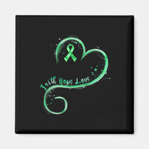 Faith Hope Love Green Ribbon Kidney Disease Awaren Magnet