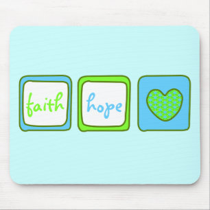 Faith Hope Love Heart 1 Corinthians 13:13 Mouse Pad