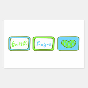 Faith Hope Love Heart 1 Corinthians 13:13 Rectangular Sticker