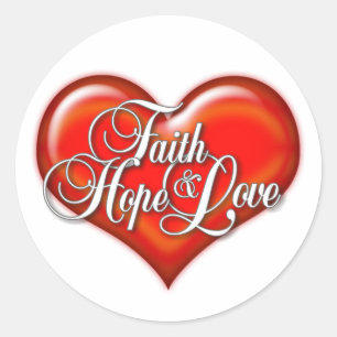 Faith Hope Love Heart Classic Round Sticker