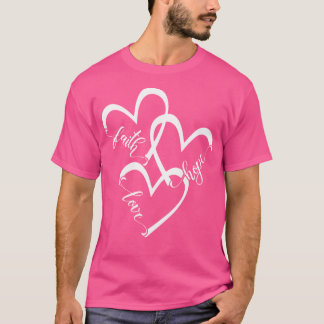 Faith Hope Love Heart God Jesus Christian Religiou T-Shirt