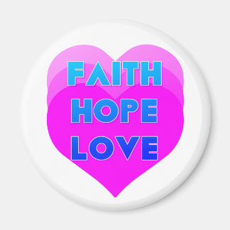 Faith Hope Love Hearts Inspirational Magnet