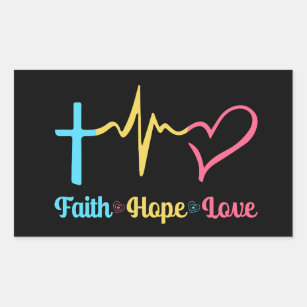 Faith Hope Love Hearts      Rectangular Sticker