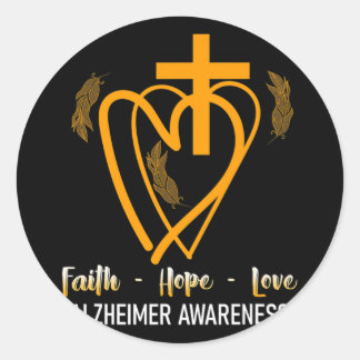 Faith Hope Love Heimerheimer Awareness Month  Classic Round Sticker