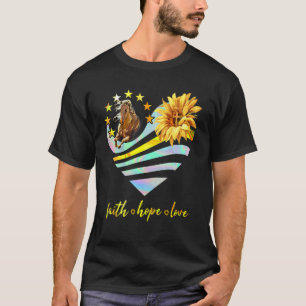 Faith Hope Love Horses Daisy Chirstian God Religio T-Shirt