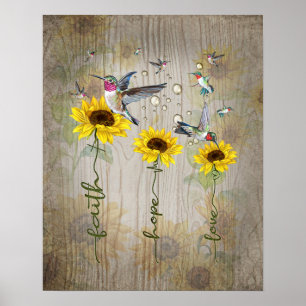 Faith Hope Love Hummingbird Poster