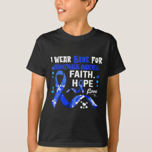 Faith Hope Love I Wear Blue For Hydrocephalus Awar T-Shirt