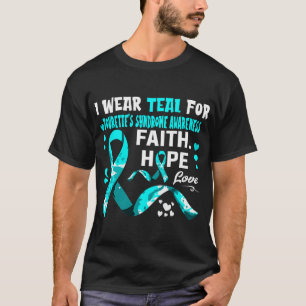 Faith Hope Love I Wear Teal For Tourette's Syndrom T-Shirt