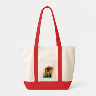 FAITH HOPE LOVE INSPIRATIONAL MOTIVATIONAL VERSE TOTE BAG