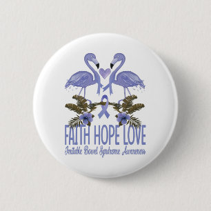Faith Hope Love Irritable Bowel Syndrome Awareness 6 Cm Round Badge