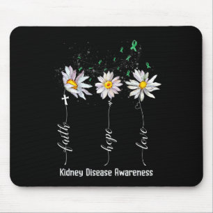 Faith Hope Love Kidney Disease Awareness Flower Gi Mouse Pad