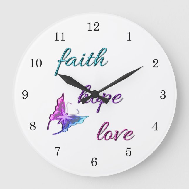 Faith Hope Love Large Clock (Front)