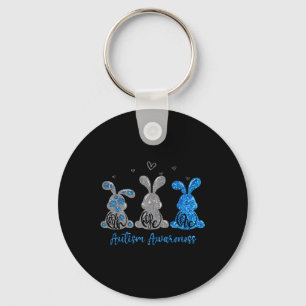 Faith Hope Love Leopard Easter Bunny Autism Awaren Key Ring
