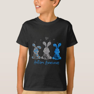 Faith Hope Love Leopard Easter Bunny Autism Awaren T-Shirt