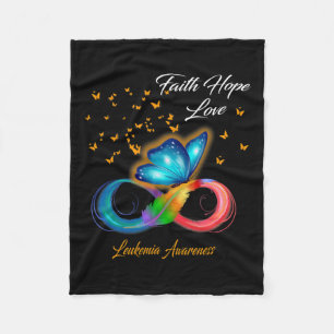 Faith Hope Love Leukaemia Awareness Fleece Blanket