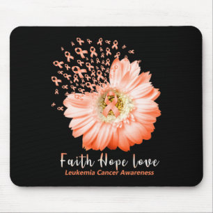 Faith Hope Love Leukaemia Awareness Orange Ribbon Mouse Pad