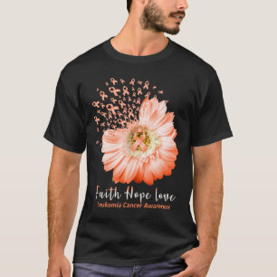 Faith Hope Love Leukaemia Awareness Orange Ribbon T-Shirt