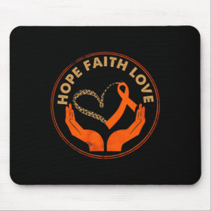 Faith Hope Love Leukemia Awareness Heart Orange Ri Mouse Pad