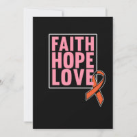 Faith Hope Love Leukemia Awareness Orange Ribbon