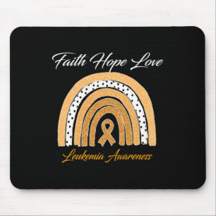 Faith Hope Love Leukemia Awareness Ribbon Orange R Mouse Pad