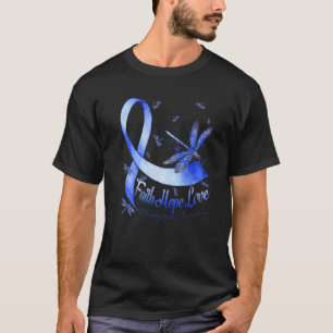 Faith Hope Love Mastocytosis Awareness Dragonfly T-Shirt