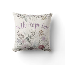 Faith Hope Love mauve cream watercolor floral