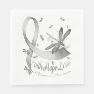 Faith Hope Love Melanoma Awareness Dragonfly Napkin