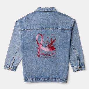 Faith Hope Love Meningitis Awareness Dragonfly Denim Jacket