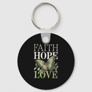 Faith Hope Love Mental Health Awareness Key Ring