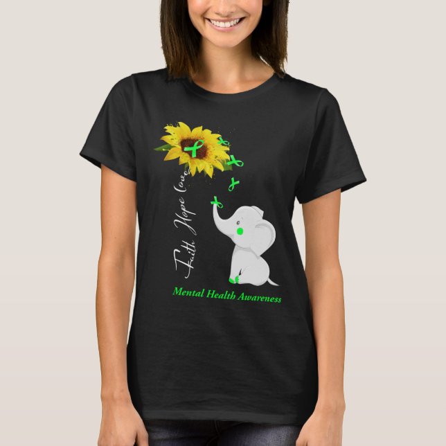 Faith Hope Love Mental Health Awareness T-Shirt (Front)