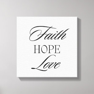 Faith, Hope Love Minimalist  Design  Canvas Print