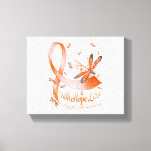 Faith Hope Love MS Awareness Dragonfly Canvas Print