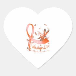 Faith Hope Love MS Awareness Dragonfly Heart Sticker