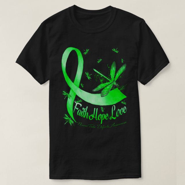Faith Hope Love Neural Tube Defects Awareness Drag T-Shirt (Design Front)