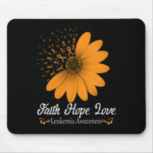 Faith Hope Love Orange Ribbon Blood Cancer Support Mouse Pad